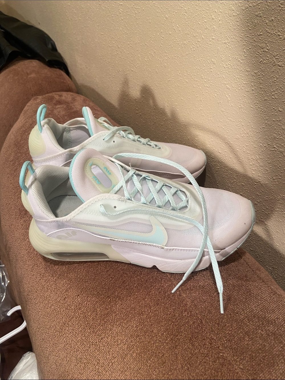 Nike Women's White and Mint Air Max Style Sneakers